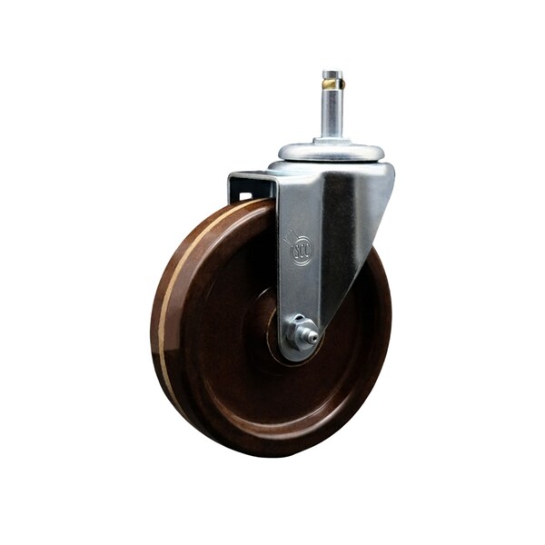 5'' High Temp Phenolic Wheel Swivel 7/16'' Grip Ring Stem Caster